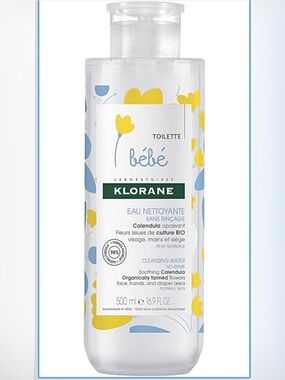 Klorane Bébé Cleansing Water - Yellow & Blue Floral Bottle